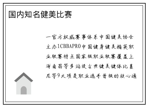 国内知名健美比赛